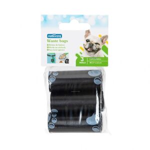 Nobleza Tappancsmintás Kutyarülék zacskó, 23x32cm, fekete 3db