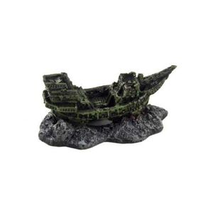 Haj&oacute;roncs akv&aacute;rium dekor&aacute;ci&oacute; sz&iacute;nes műgyant&aacute;b&oacute;l 17x10x7,5cm