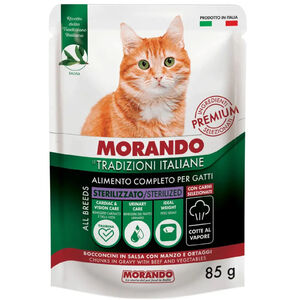 Morando TI nedves macskaeledel 85g marhah&uacute;ssal &eacute;s z&ouml;lds&eacute;gekkel sz&oacute;szos