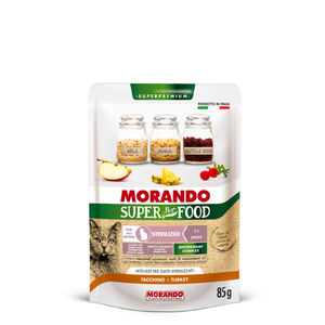 Morando Super Pet Food Sterilized pulyk&aacute;s macska mousse 85 g